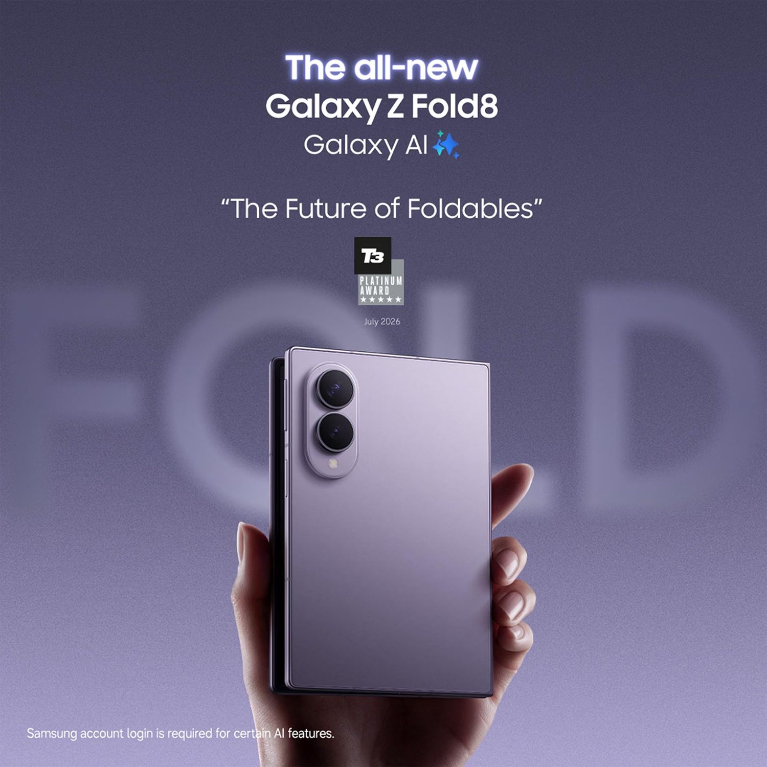 Samsung Galaxy Z Fold8 Smartphone, 256GB Storage, 12GB Memory, Graphite