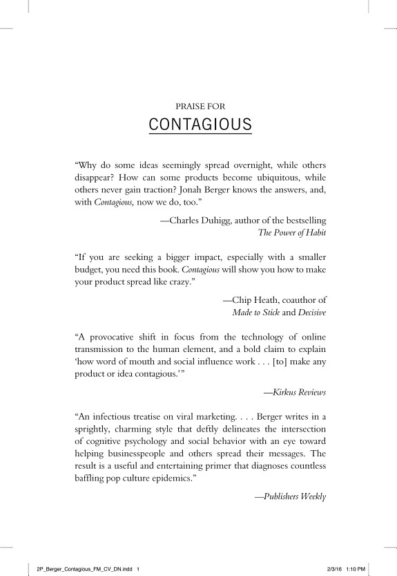 Contagious by Jonah Berger